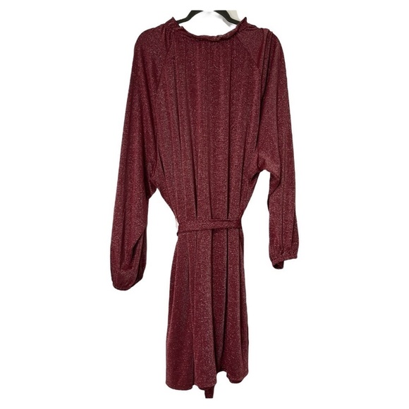 Eloquii Elements Shimmery Tie Waist Easy Long Sleeve Mini Dress Size 26/28 - Picture 5 of 8